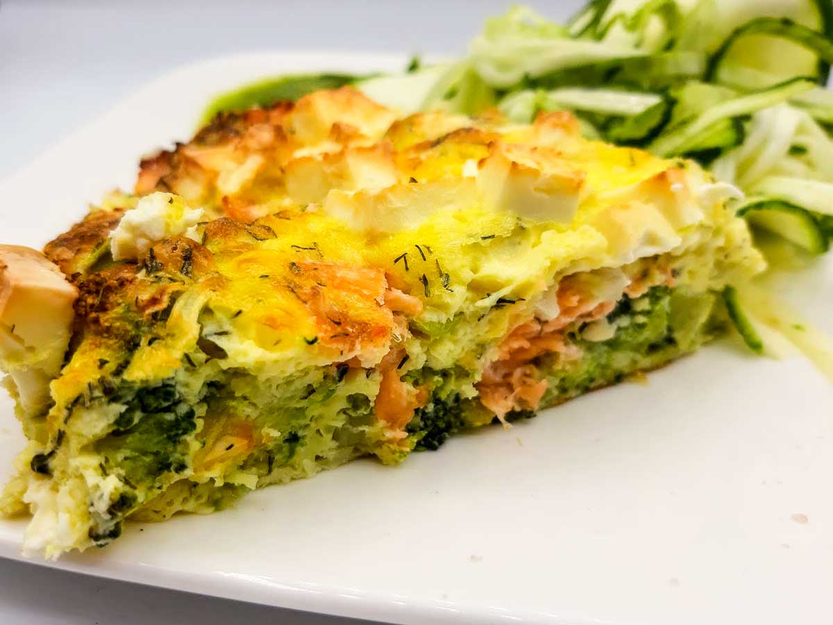 Quiche met zalm en broccoli