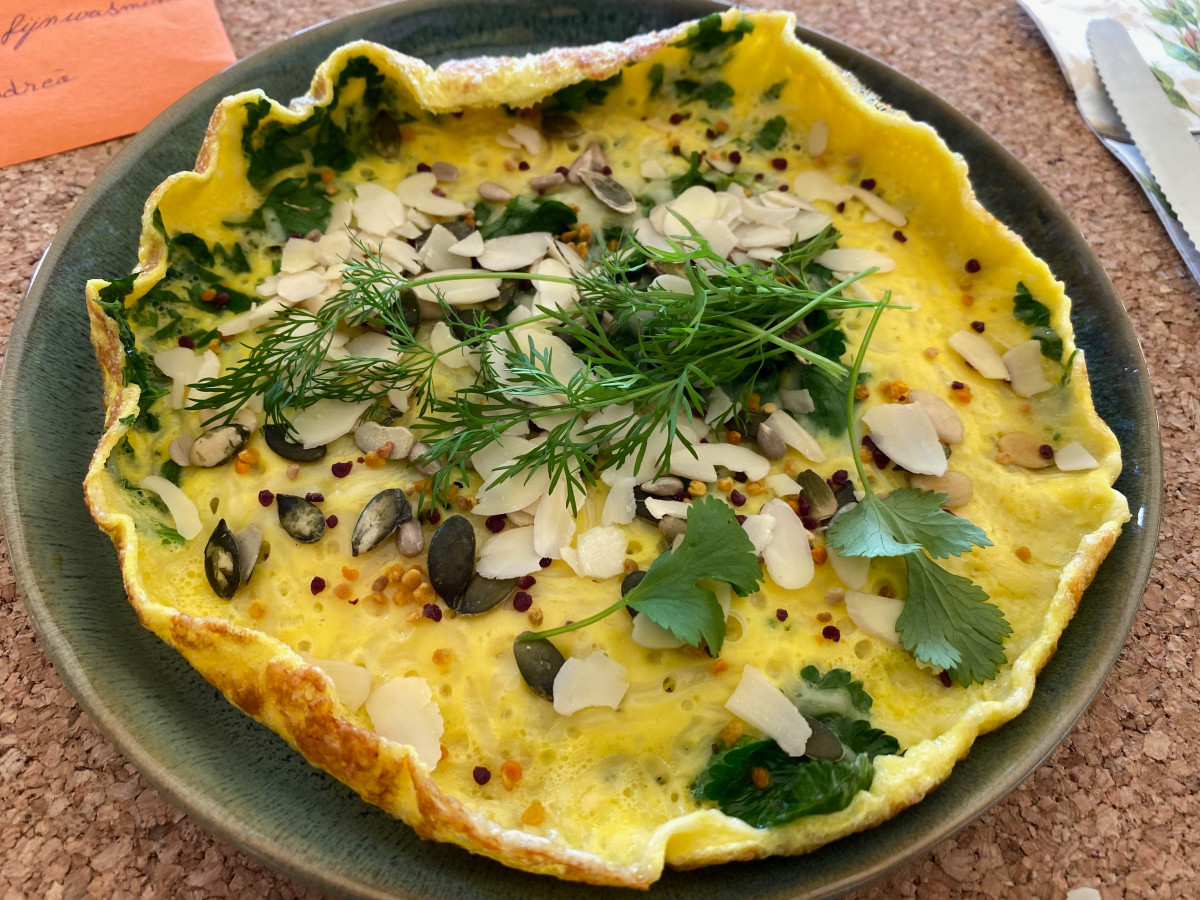 Omelet met spinazie